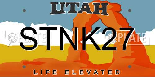 STNK27 Utah License Plate
