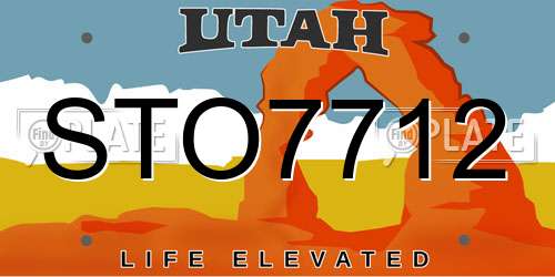 STO7712 Utah License Plate