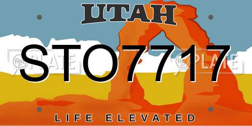 STO7717 Utah License Plate