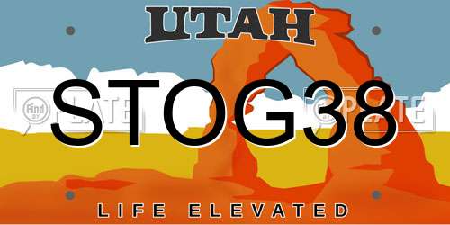 STOG38 Utah License Plate