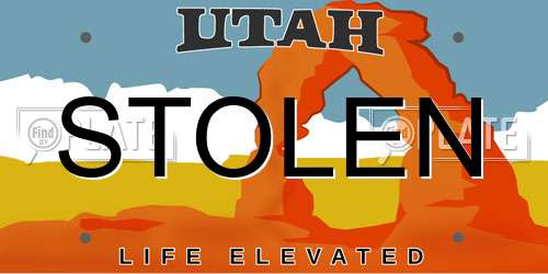 STOLEN Utah License Plate