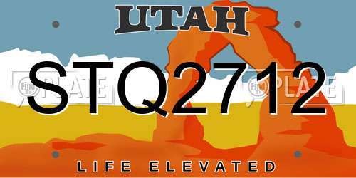 STQ2712 Utah License Plate