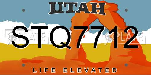 STQ7712 Utah License Plate