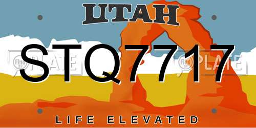 STQ7717 Utah License Plate