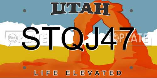 STQJ47 Utah License Plate