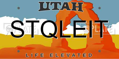 STQLEIT Utah License Plate