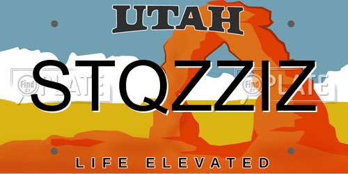 STQZZIZ Utah License Plate