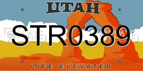 STR0389 Utah License Plate