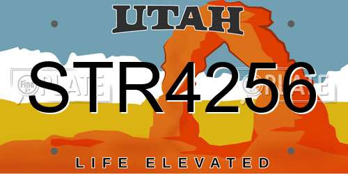 STR4256 Utah License Plate