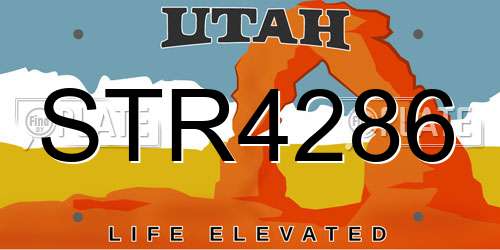 STR4286 Utah License Plate