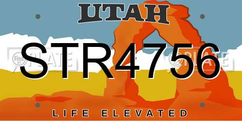 STR4756 Utah License Plate