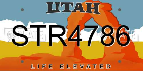 STR4786 Utah License Plate