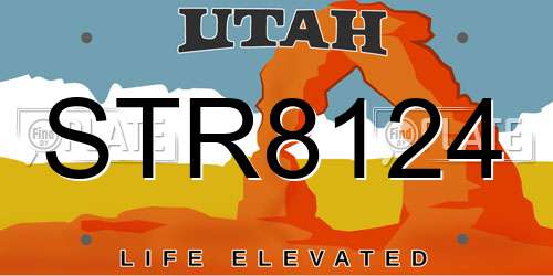 STR8124 Utah License Plate
