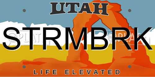 STRMBRK Utah License Plate