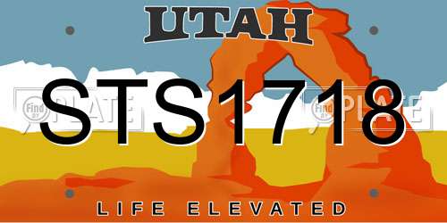 STS1718 Utah License Plate