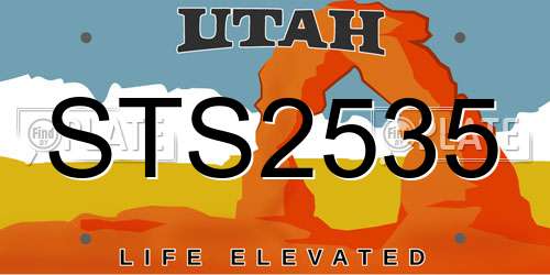 STS2535 Utah License Plate