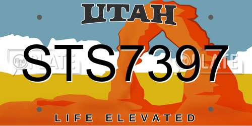 STS7397 Utah License Plate