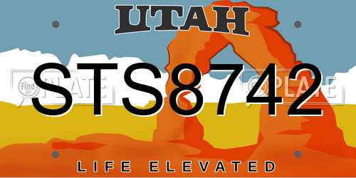 STS8742 Utah License Plate