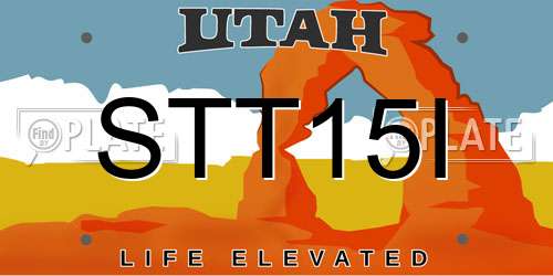 STT15I Utah License Plate