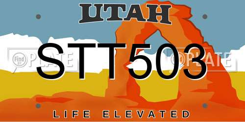 STT503 Utah License Plate