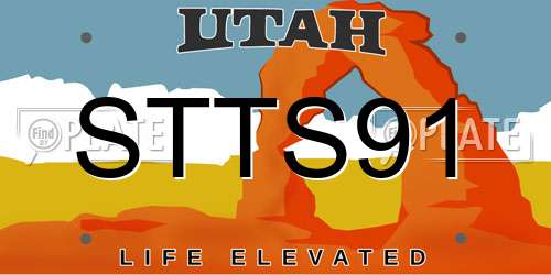 STTS91 Utah License Plate