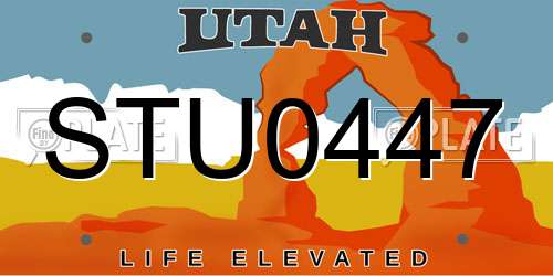 STU0447 Utah License Plate