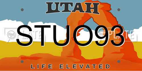 STUO93 Utah License Plate