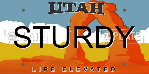 STURDY Utah License Plate