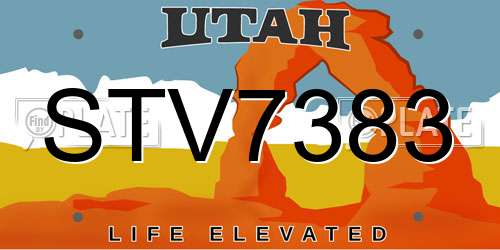 STV7383 Utah License Plate