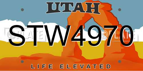STW4970 Utah License Plate