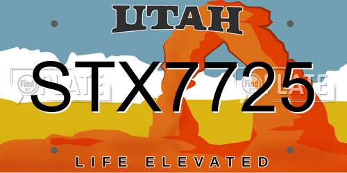 STX7725 Utah License Plate