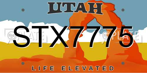 STX7775 Utah License Plate