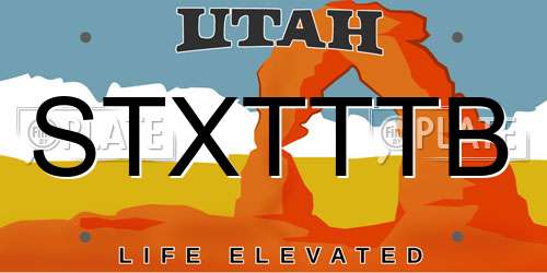 STXTTTB Utah License Plate