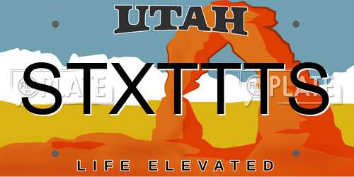 STXTTTS Utah License Plate