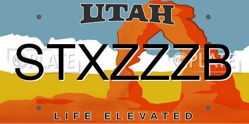 STXZZZB Utah License Plate