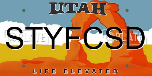 STYFCSD Utah License Plate