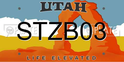 STZB03 Utah License Plate