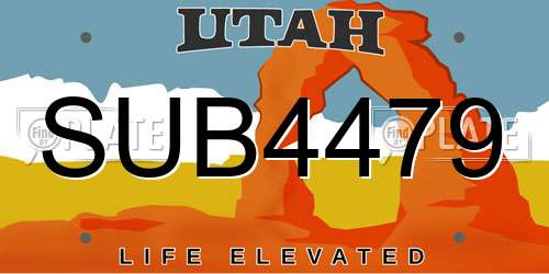 SUB4479 Utah License Plate