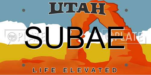 SUBAE Utah License Plate