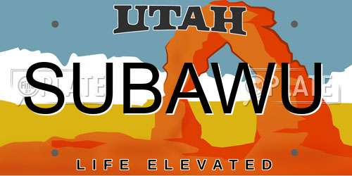 SUBAWU Utah License Plate