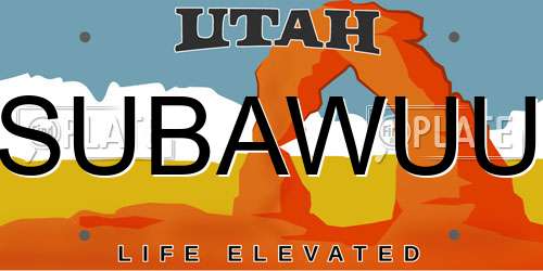 SUBAWUU Utah License Plate