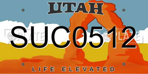 SUC0512 Utah License Plate