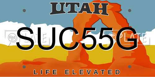 SUC55G Utah License Plate