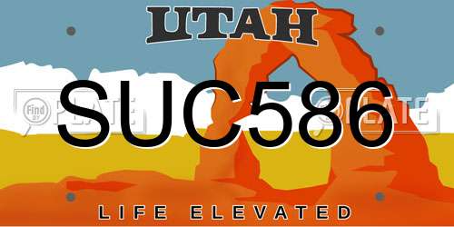 SUC586 Utah License Plate