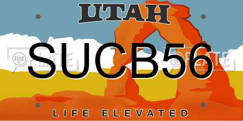 SUCB56 Utah License Plate