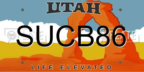 SUCB86 Utah License Plate