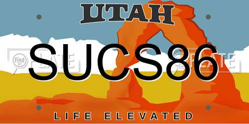 SUCS86 Utah License Plate