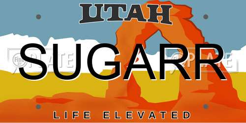 SUGARR Utah License Plate