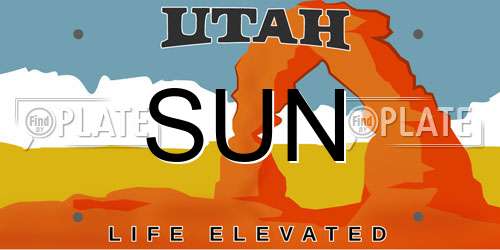 SUN Utah License Plate