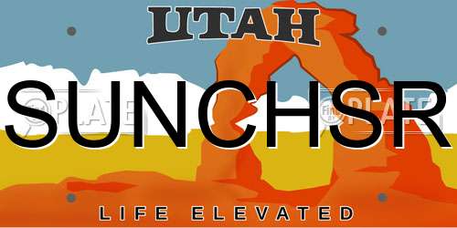 SUNCHSR Utah License Plate